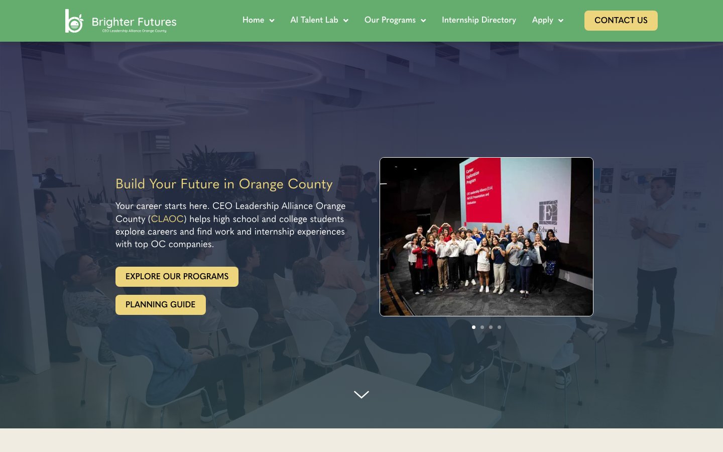 Brighter Futures website screenshot