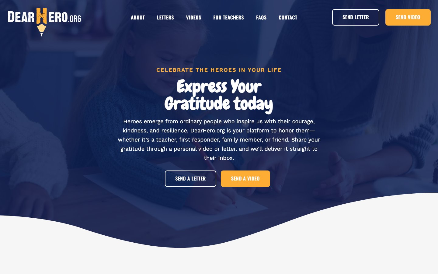 Dear Hero website screenshot
