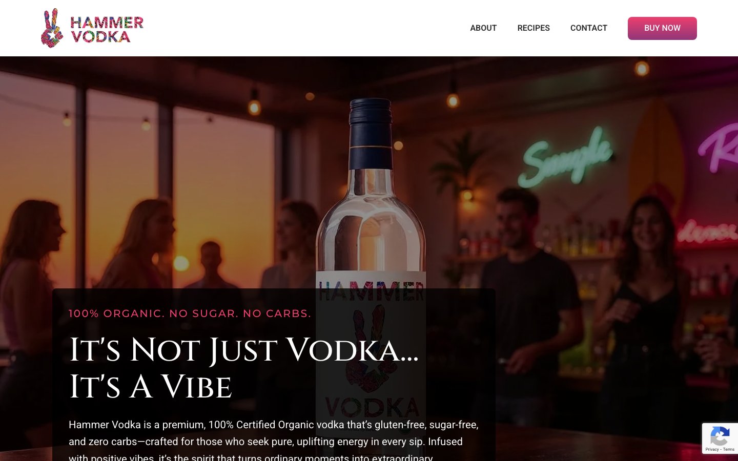 Hammer Vodka website screenshot