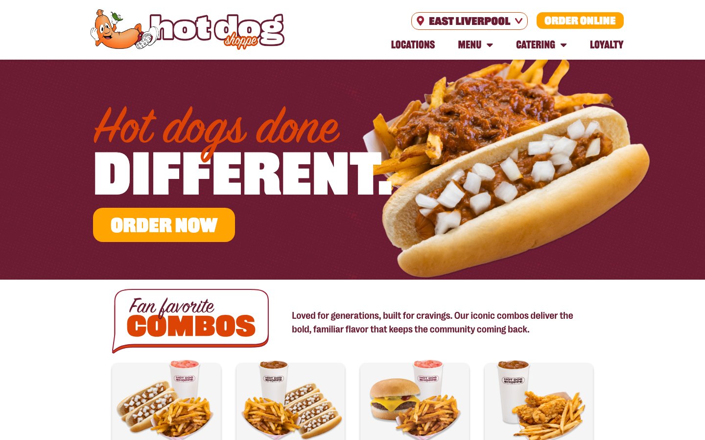 Hot Dog Shoppe website screenshot