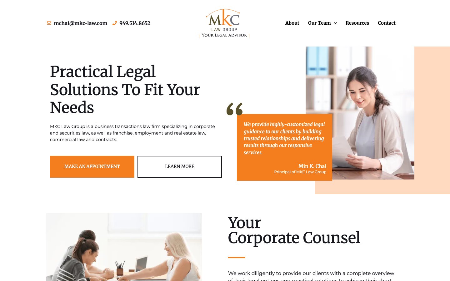 MKC Law Group website screenshot