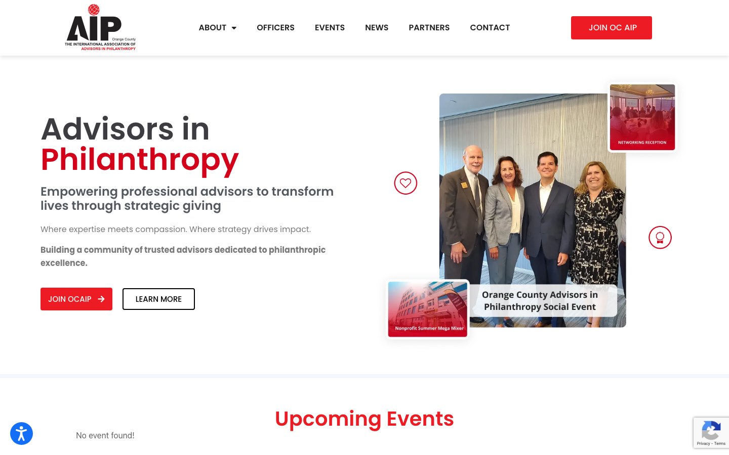 Advisors in Philanthropy website screenshot