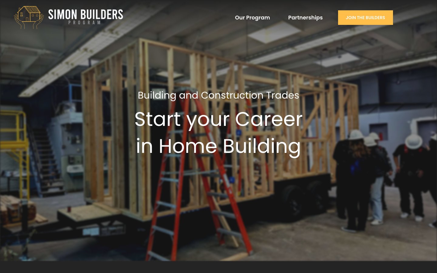 Simon Builders Program website screenshot