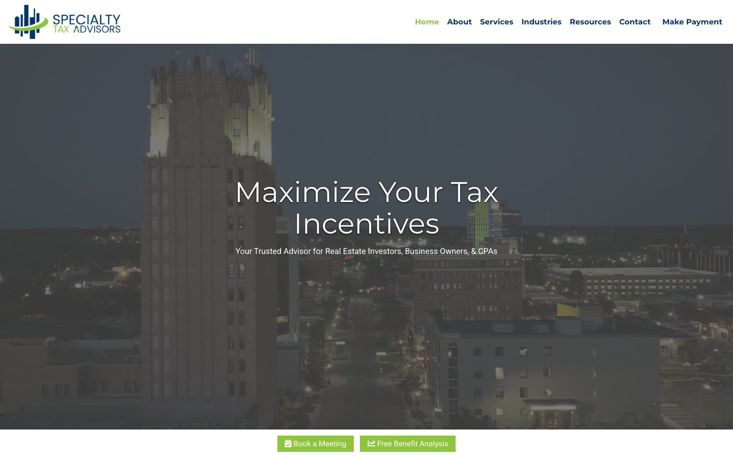 Specialty Tax Advisors website screenshot