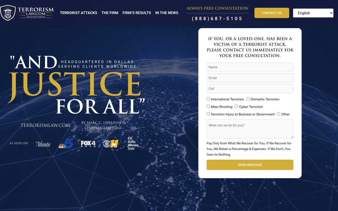 Terrorism Law website screenshot